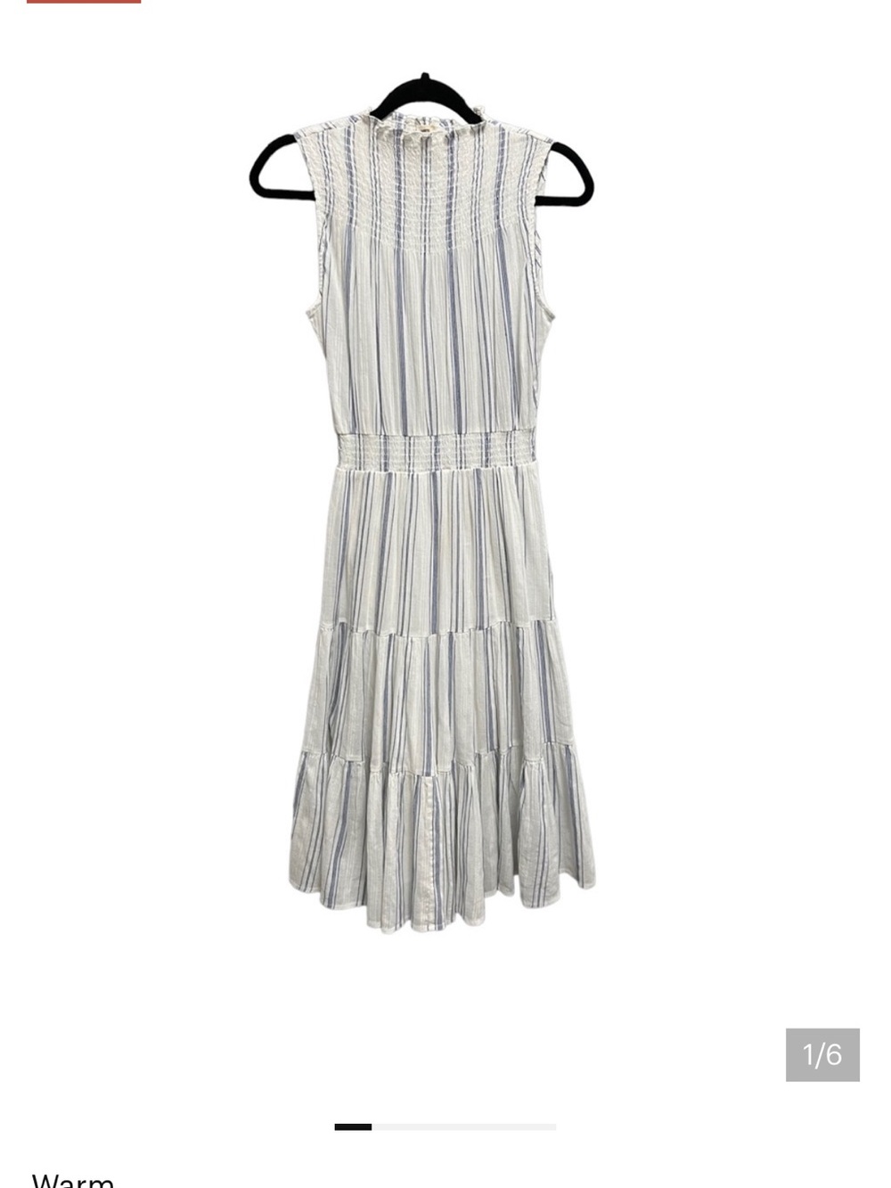 WARM • Cotton Ruffle striped Midi Dress